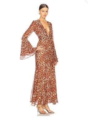 Revolve Sari Maxi Dress in Leopard Print - Runaway the Label S NWT